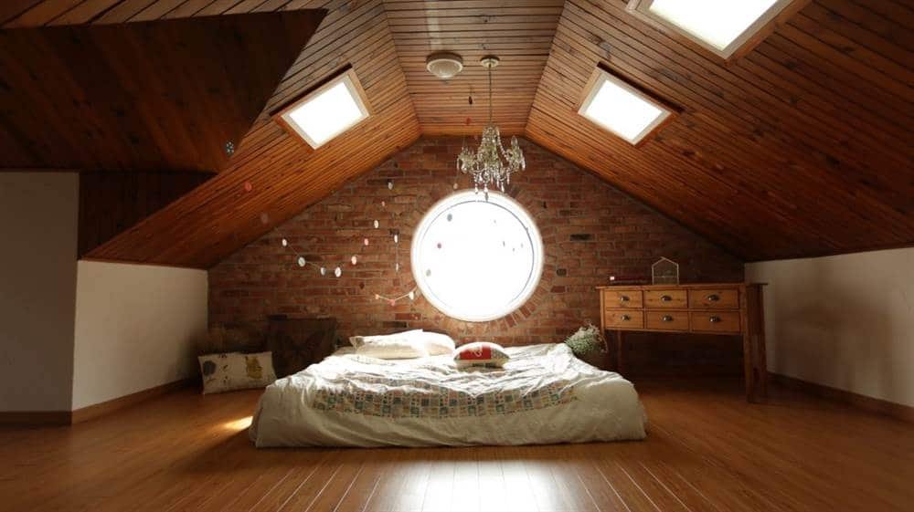 Sky lights in a bedroom