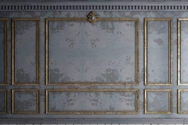 wooden moldings on wall