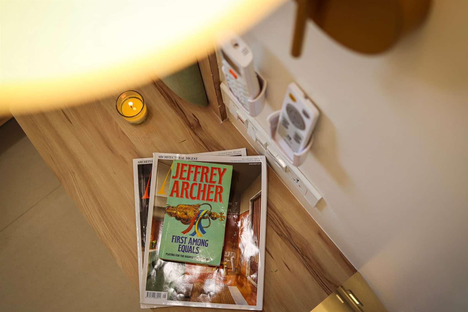 a magazine on a table