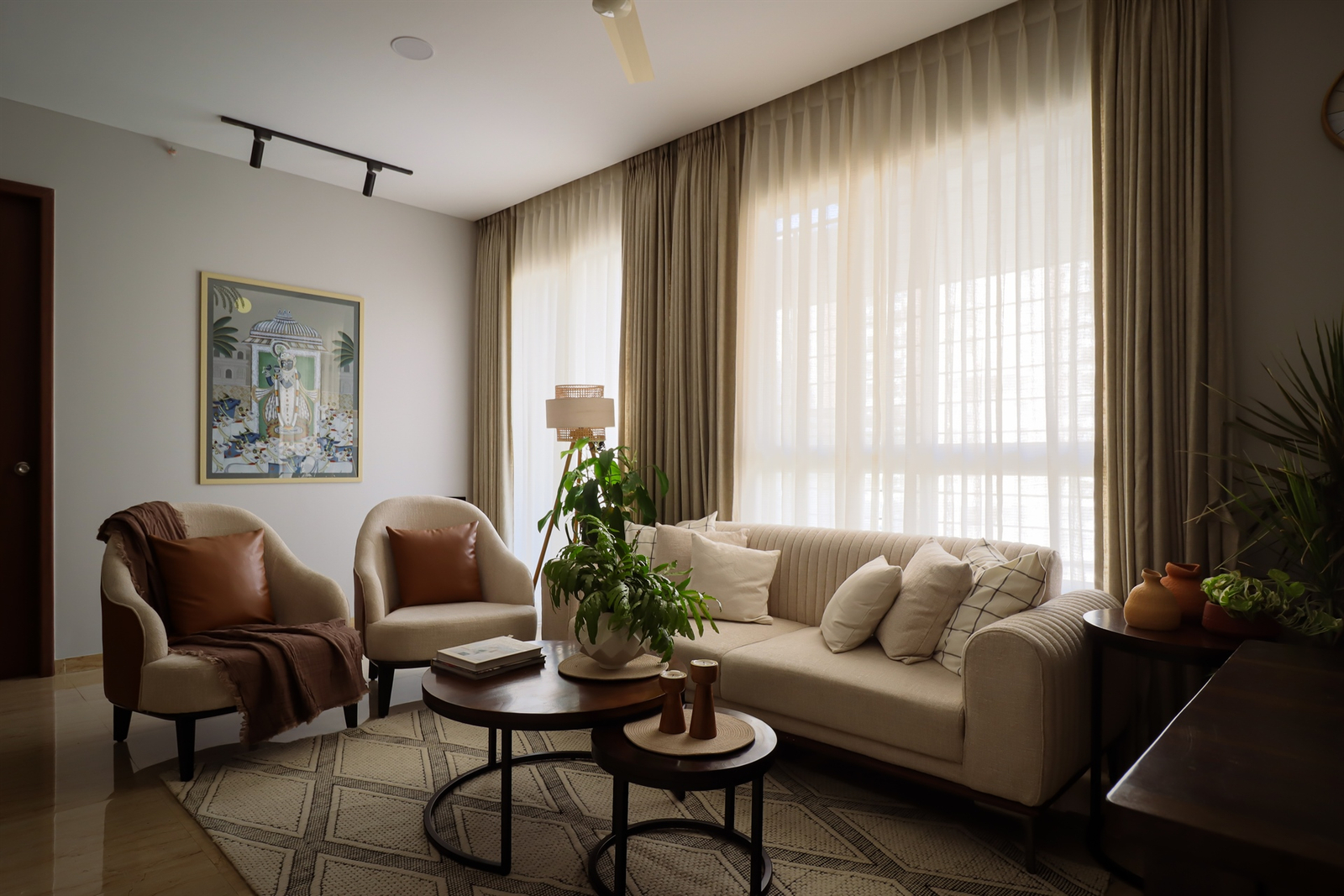 Cozy living room with natural light